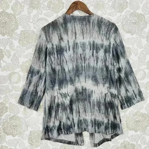 Chico's Open Front Printed Cardigan Women's 1/ M - Picture 2 of 7